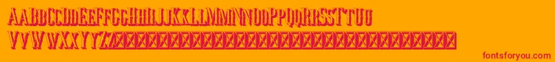 Jocker Extrude Right Font – Red Fonts on Orange Background