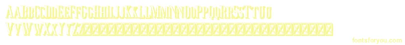 Jocker Extrude Right Font – Yellow Fonts on White Background