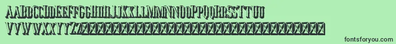フォントJocker Extrude Right – 緑の背景に黒い文字