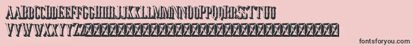 フォントJocker Extrude Right – ピンクの背景に黒い文字