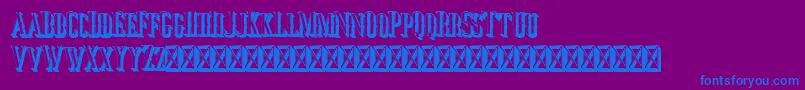 フォントJocker Extrude Right – 紫色の背景に青い文字