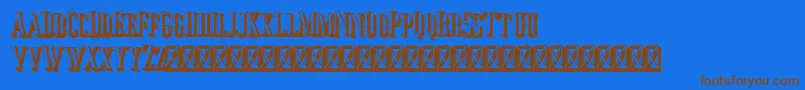 Jocker Extrude Right Font – Brown Fonts on Blue Background