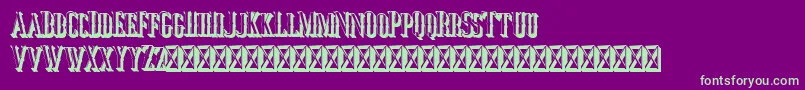 フォントJocker Extrude Right – 紫の背景に緑のフォント