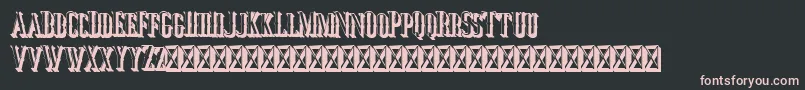 Jocker Extrude Right-fontti – vaaleanpunaiset fontit mustalla taustalla