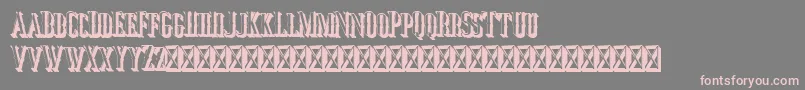 フォントJocker Extrude Right – 灰色の背景にピンクのフォント