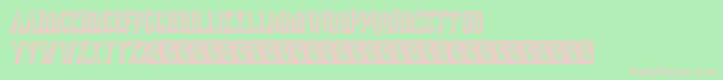 Jocker Extrude Right-fontti – vaaleanpunaiset fontit vihreällä taustalla