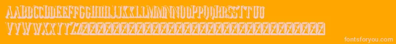 Jocker Extrude Right Font – Pink Fonts on Orange Background