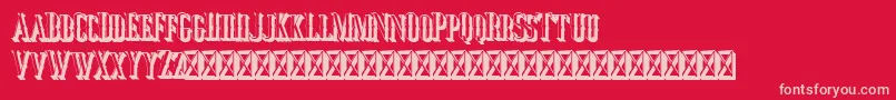 Jocker Extrude Right-Schriftart – Rosa Schriften auf rotem Hintergrund