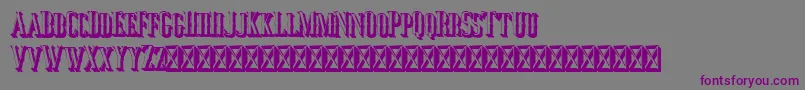Шрифт Jocker Extrude Right – фиолетовые шрифты на сером фоне