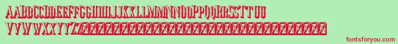 フォントJocker Extrude Right – 赤い文字の緑の背景