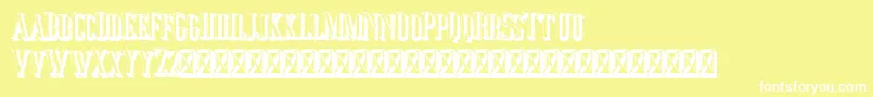 フォントJocker Extrude Right – 黄色い背景に白い文字