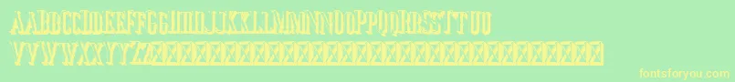Jocker Extrude Right Font – Yellow Fonts on Green Background