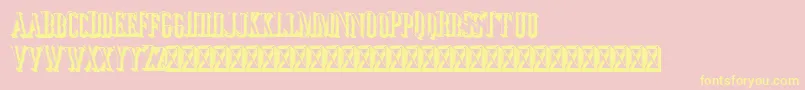Jocker Extrude Right Font – Yellow Fonts on Pink Background