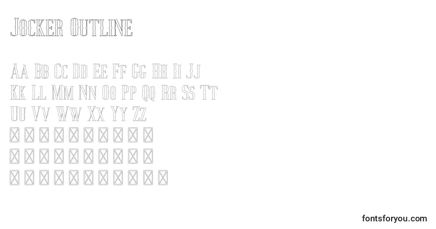 Шрифт Jocker Outline – алфавит, цифры, специальные символы