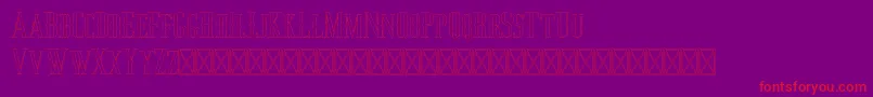 Jocker Outline-Schriftart – Rote Schriften auf violettem Hintergrund