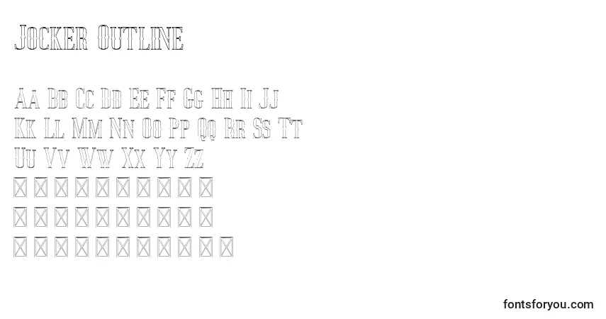 Jocker Outline (131006)フォント–アルファベット、数字、特殊文字
