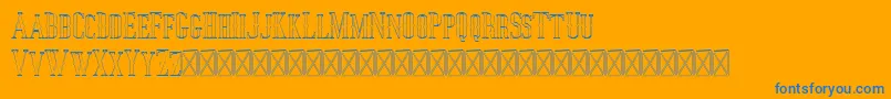 Czcionka Jocker Outline – niebieskie czcionki na pomarańczowym tle