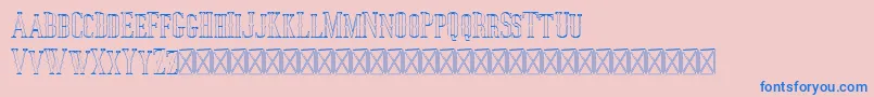 Fonte Jocker Outline – fontes azuis em um fundo rosa