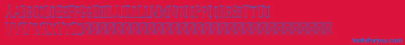 Jocker Outline-fontti – siniset fontit punaisella taustalla