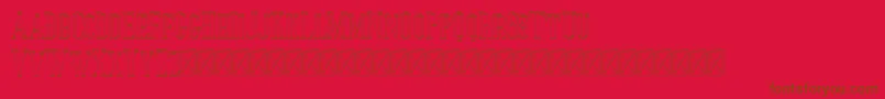 Fonte Jocker Outline – fontes marrons em um fundo vermelho