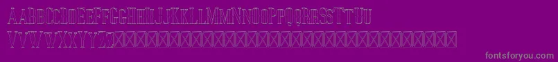 Jocker Outline-Schriftart – Graue Schriften auf violettem Hintergrund