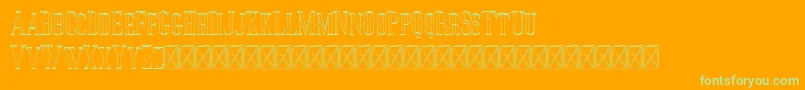 Jocker Outline-Schriftart – Grüne Schriften auf orangefarbenem Hintergrund