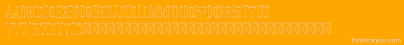 Jocker Outline-fontti – vaaleanpunaiset fontit oranssilla taustalla