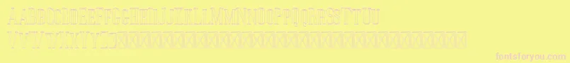 Czcionka Jocker Outline – różowe czcionki na żółtym tle