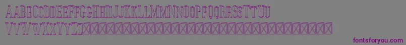 フォントJocker Outline – 紫色のフォント、灰色の背景