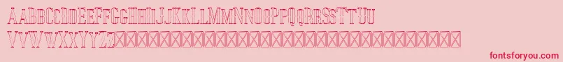 Jocker Outline-Schriftart – Rote Schriften auf rosa Hintergrund