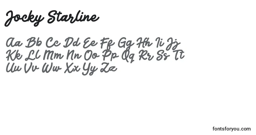 Schriftart Jocky Starline – Alphabet, Zahlen, spezielle Symbole