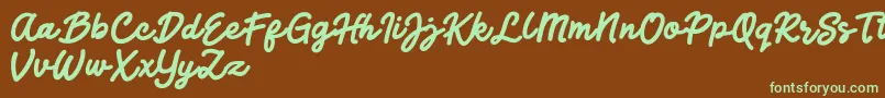 Czcionka Jocky Starline – zielone czcionki na brązowym tle