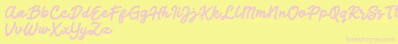Jocky Starline Font – Pink Fonts on Yellow Background