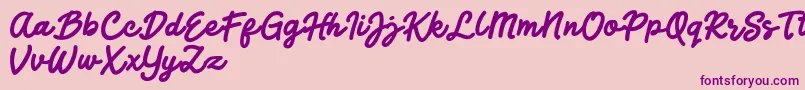 Jocky Starline-Schriftart – Violette Schriften auf rosa Hintergrund