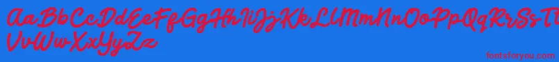 Jocky Starline Font – Red Fonts on Blue Background