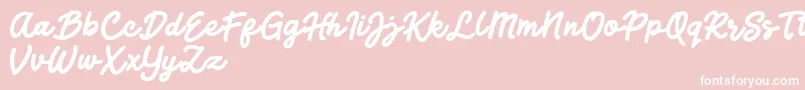 Jocky Starline-Schriftart – Weiße Schriften auf rosa Hintergrund