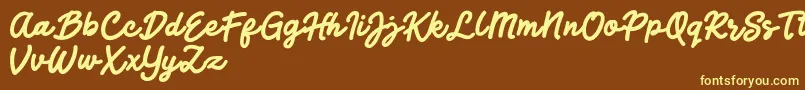 Шрифт Jocky Starline – жёлтые шрифты на коричневом фоне