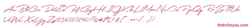 Jodie Badiston Script Demo Font – Red Fonts on White Background