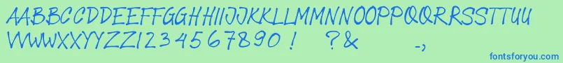 Joe Tasliman Font – Blue Fonts on Green Background