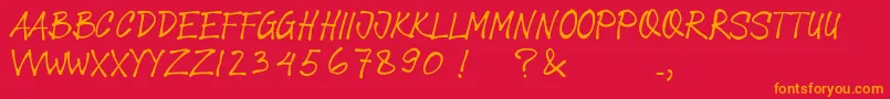 Joe Tasliman Font – Orange Fonts on Red Background