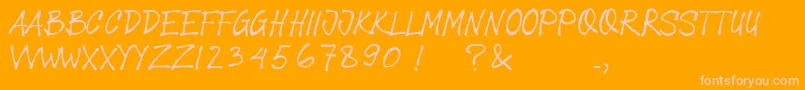 Joe Tasliman-Schriftart – Rosa Schriften auf orangefarbenem Hintergrund