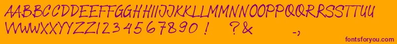 Joe Tasliman Font – Purple Fonts on Orange Background