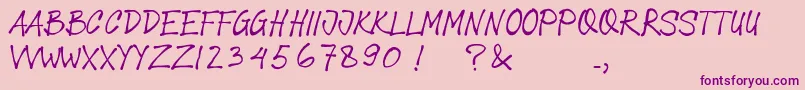 Joe Tasliman Font – Purple Fonts on Pink Background