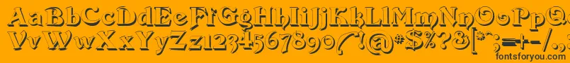 Devinneswashshadow Font – Black Fonts on Orange Background