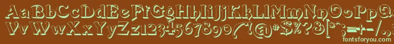 Devinneswashshadow Font – Green Fonts on Brown Background