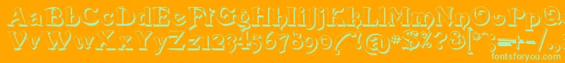 Devinneswashshadow Font – Green Fonts on Orange Background