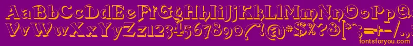 Devinneswashshadow Font – Orange Fonts on Purple Background