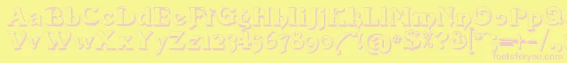 Devinneswashshadow Font – Pink Fonts on Yellow Background