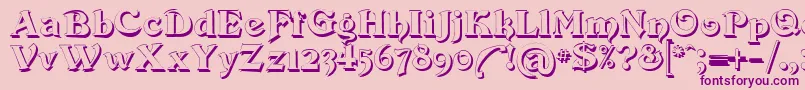 Devinneswashshadow Font – Purple Fonts on Pink Background