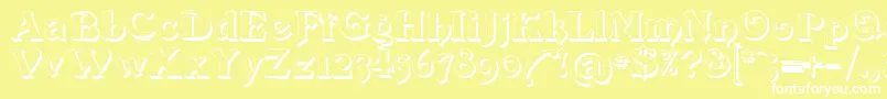 Devinneswashshadow Font – White Fonts on Yellow Background